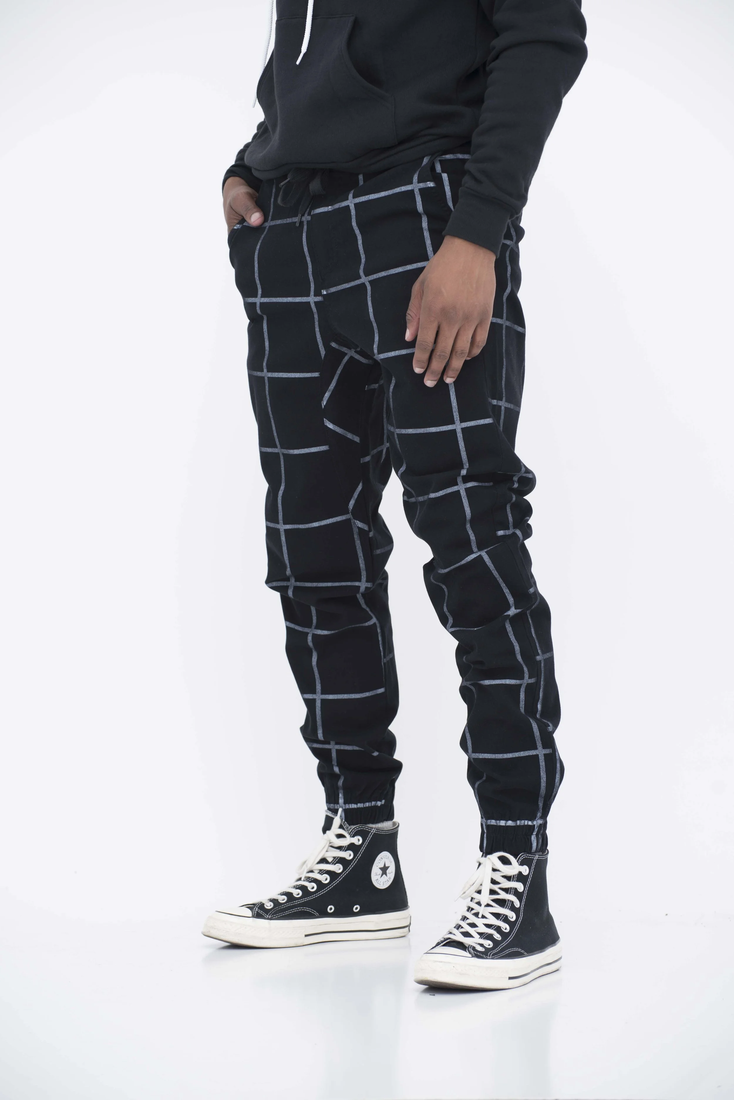Checkered Jogger Pants Neo Blue
